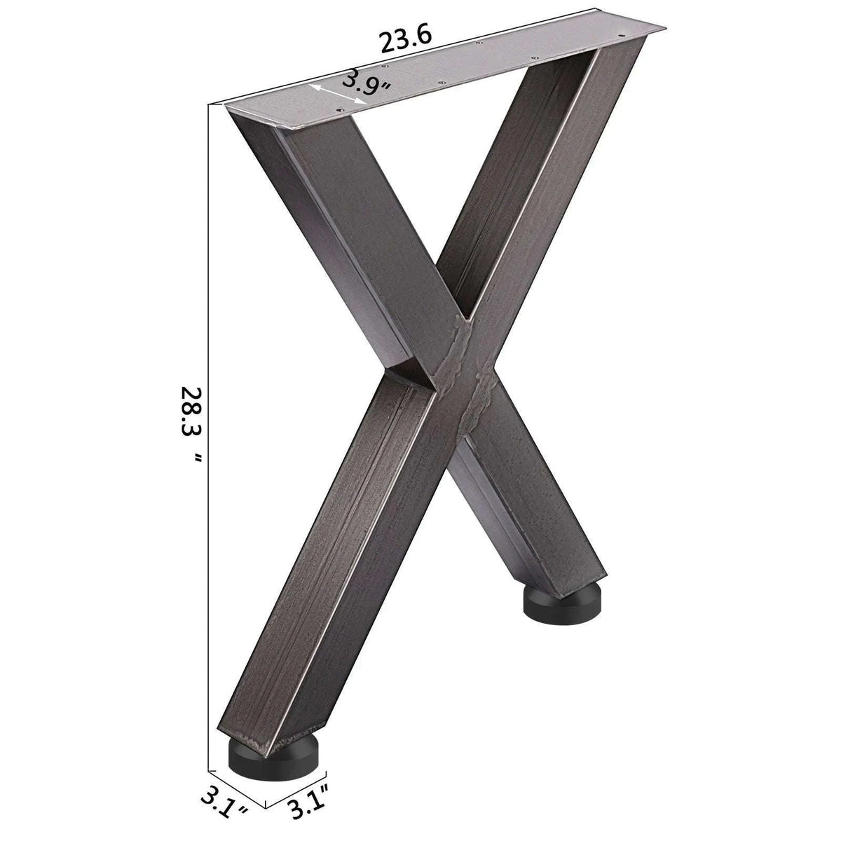 2-Piece Metal Table Legs Steel X-Shape 1000kg Load with Pre-Drilled Holes-720x600MM black / United Kingdom
