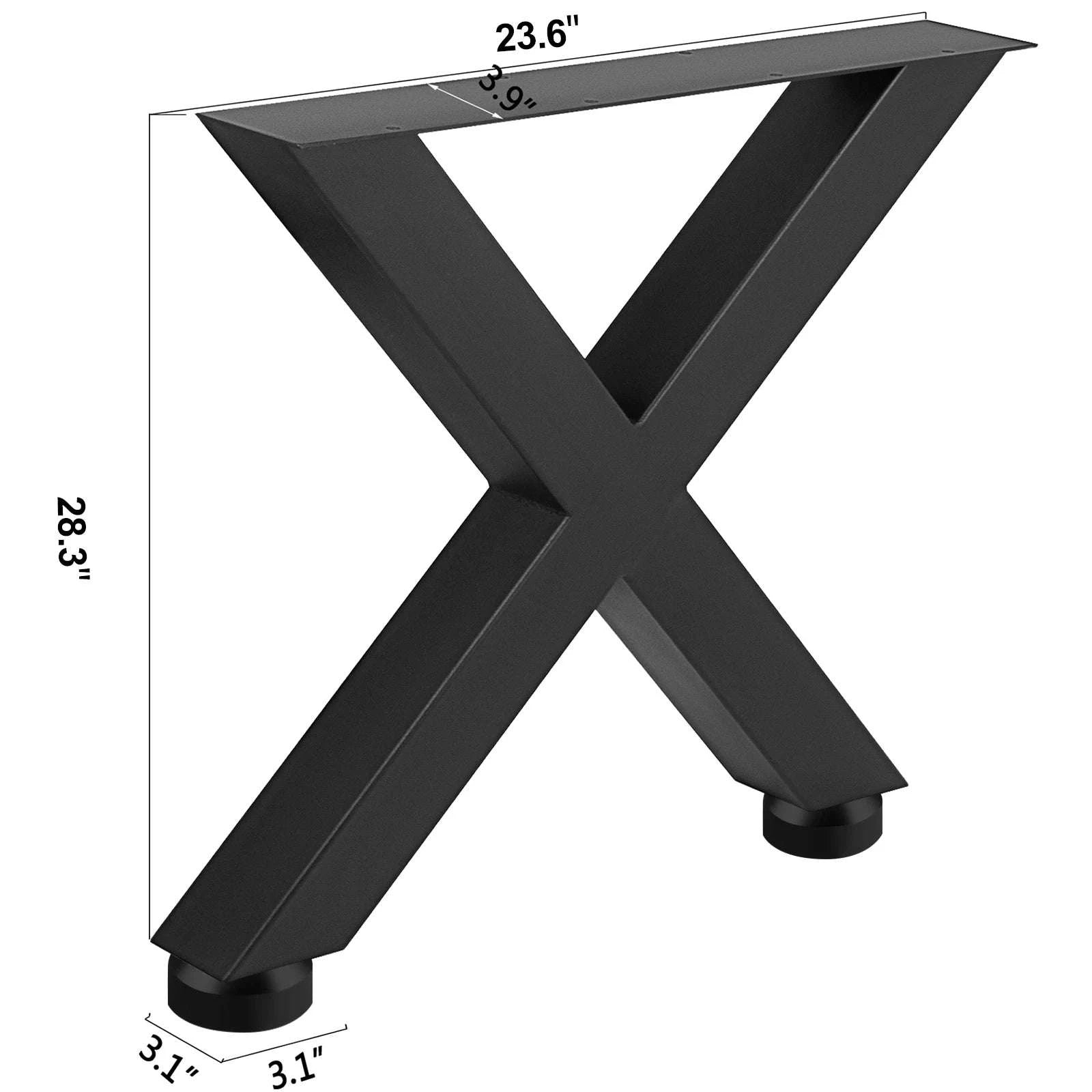 2-Piece Metal Table Legs Steel X-Shape 1000kg Load with Pre-Drilled Holes-720x600MM black / United Kingdom