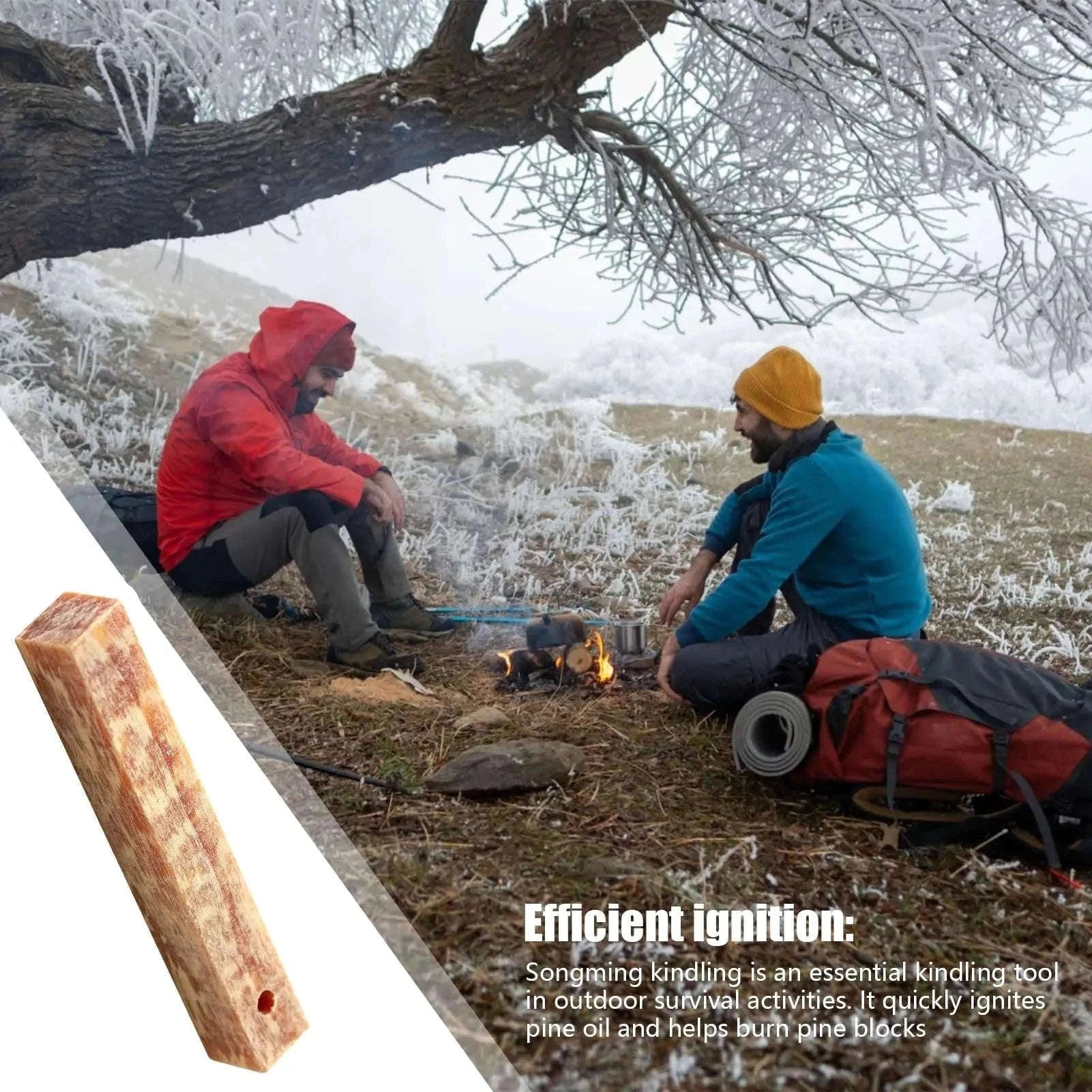 2-Piece Pure Natural Pine Wood Fire Starter Matches-2 Pcs
