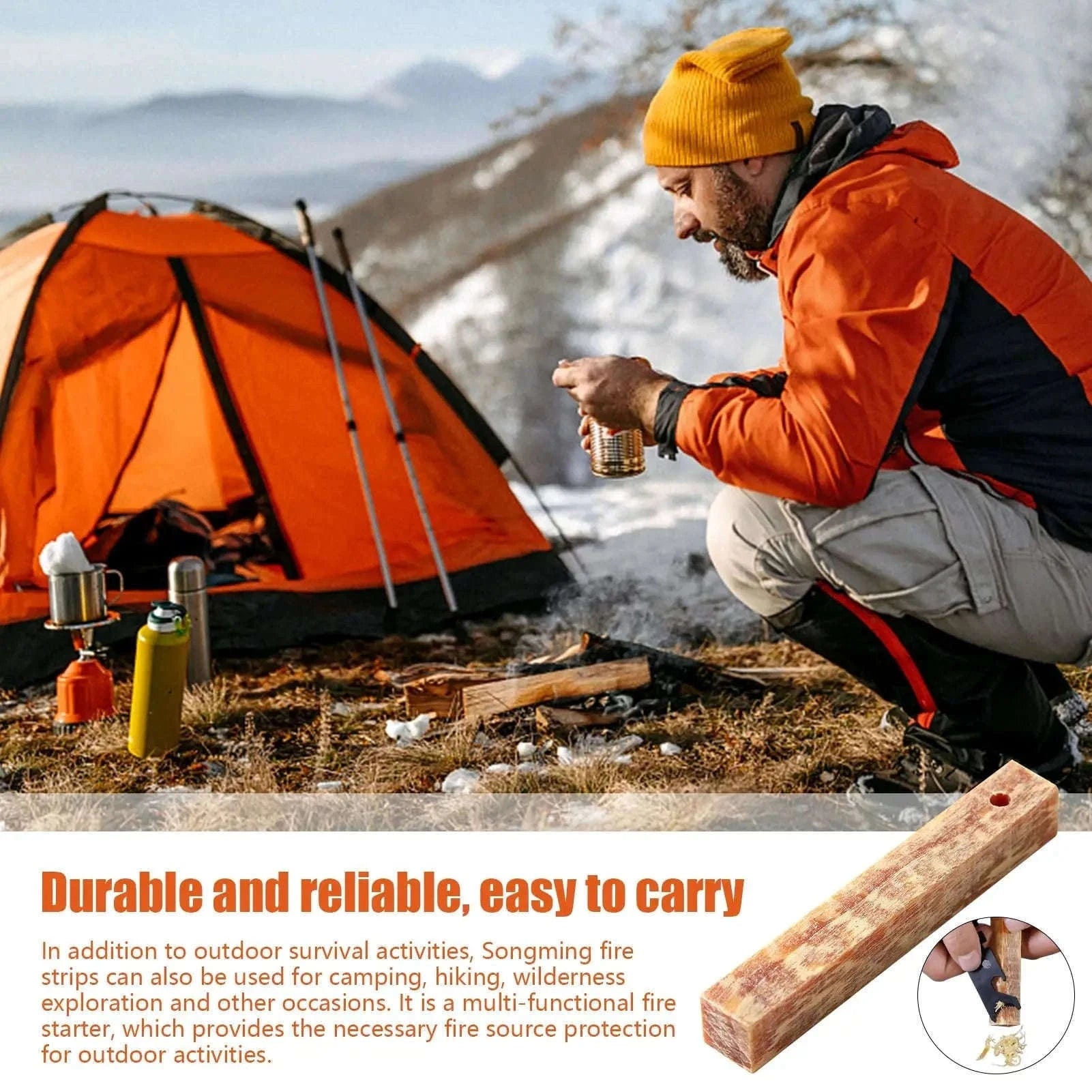2-Piece Pure Natural Pine Wood Fire Starter Matches-2 Pcs