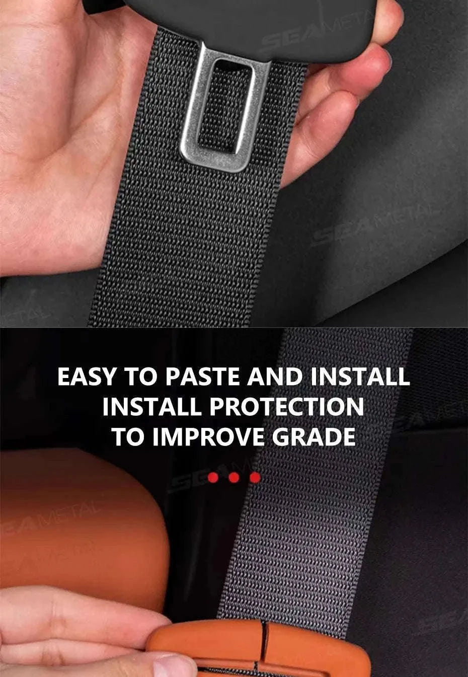 2-Piece Seat Belt Buckle Protector Rubber Cover-Brown 2pcs