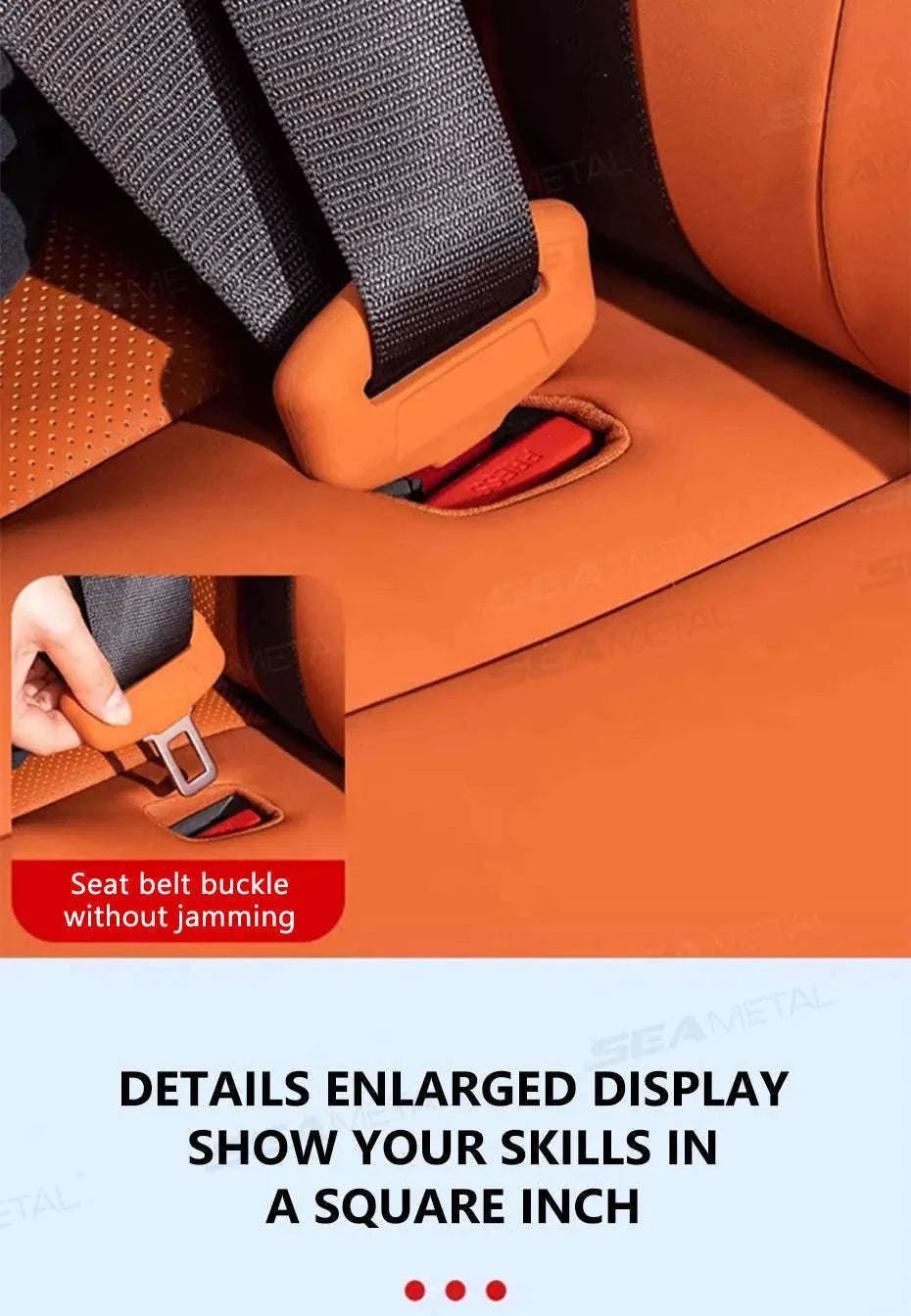 2-Piece Seat Belt Buckle Protector Rubber Cover-Brown 2pcs