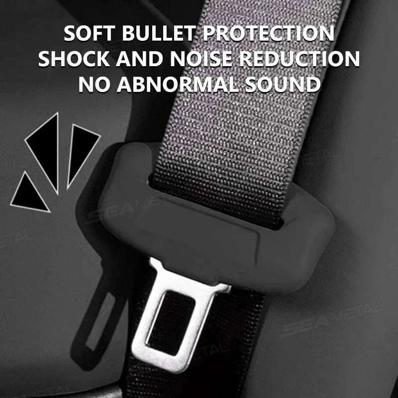 2-Piece Seat Belt Buckle Protector Rubber Cover-Brown 2pcs