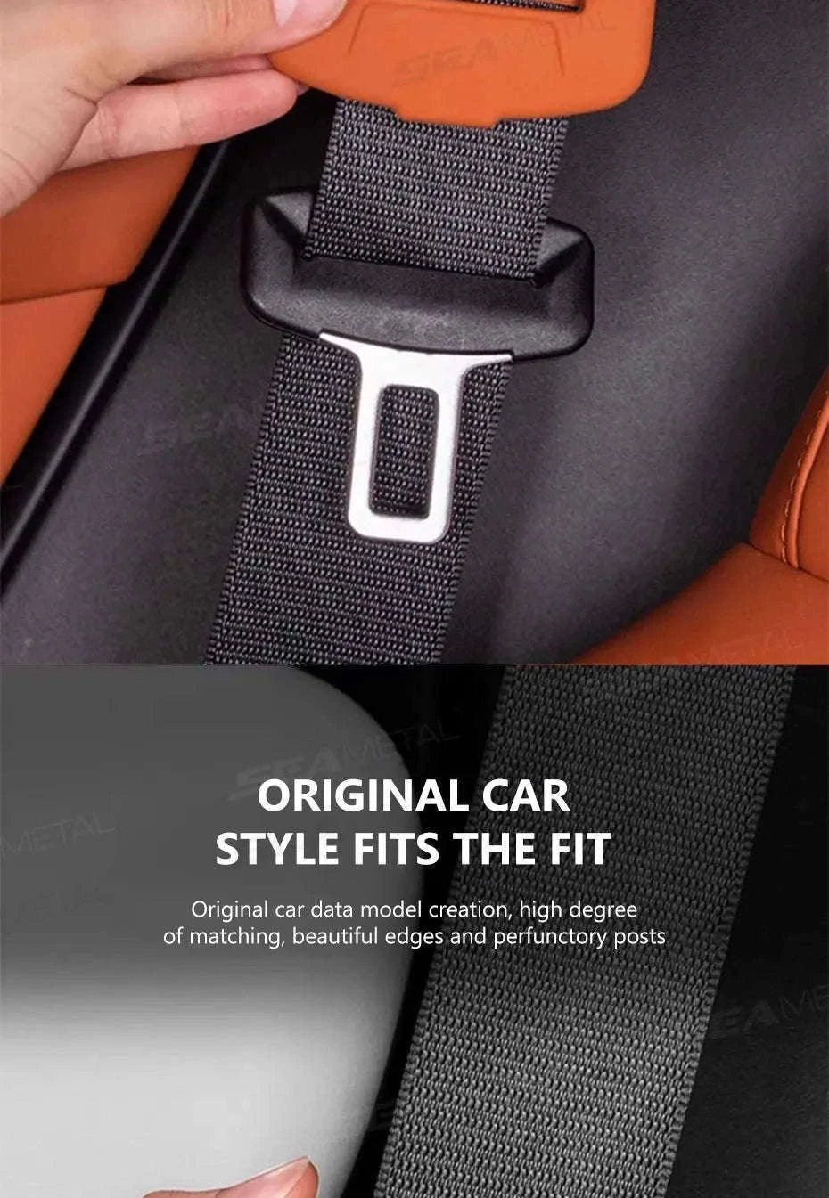 2-Piece Seat Belt Buckle Protector Rubber Cover-Brown 2pcs