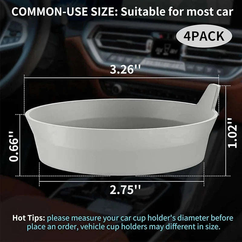 2-Piece Silicone Car Cup Coasters-2pcs gray