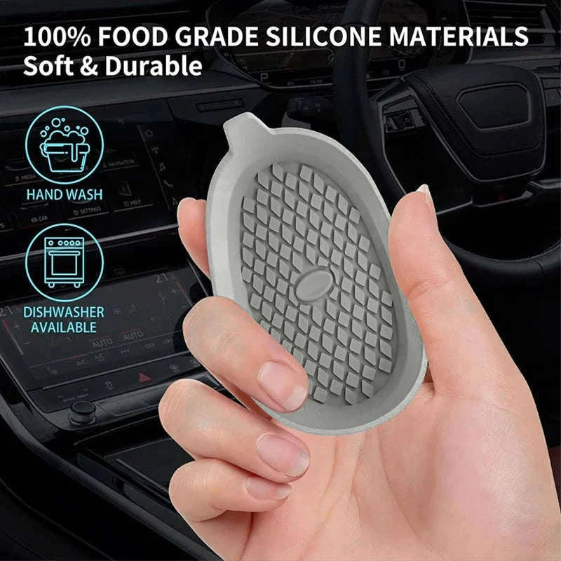 2-Piece Silicone Car Cup Coasters-2pcs gray