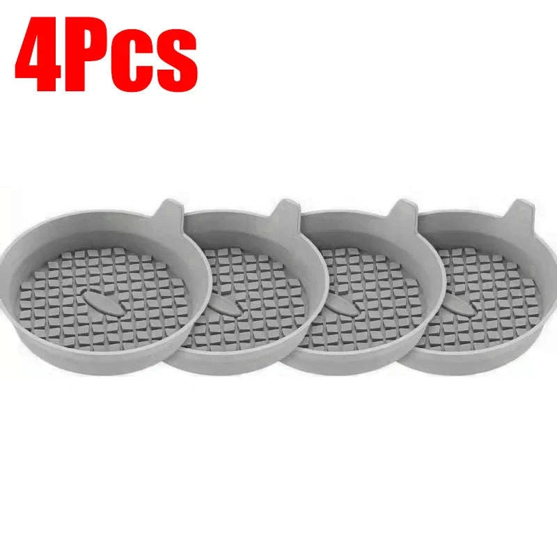 2-Piece Silicone Car Cup Coasters-2pcs gray