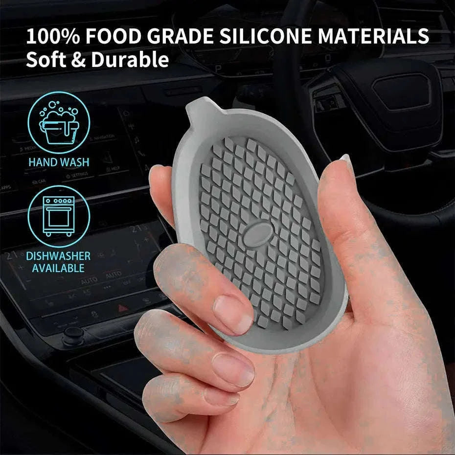 2-Piece Silicone Car Cup Coasters-2pcs gray
