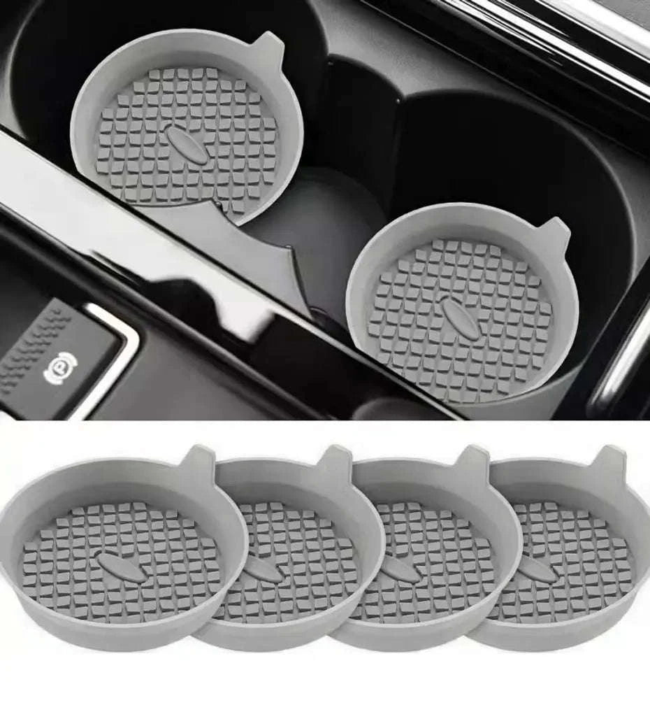 2-Piece Silicone Car Cup Coasters-2pcs gray