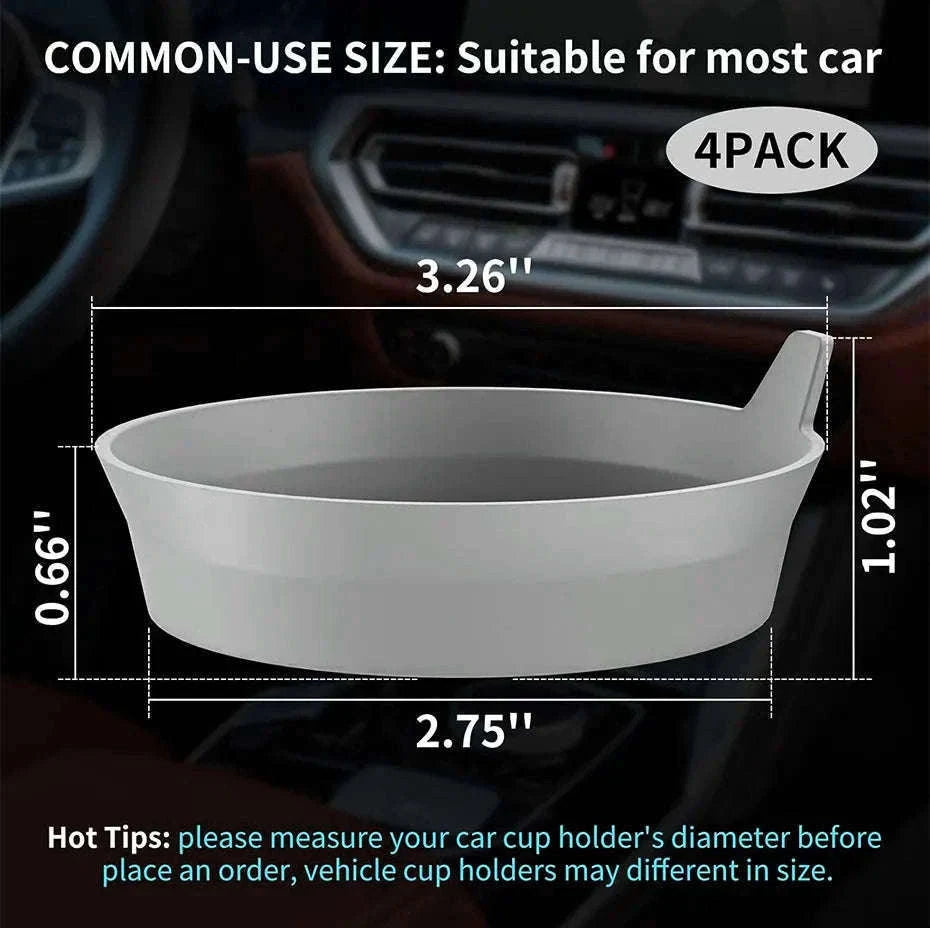 2-Piece Silicone Car Cup Coasters-2pcs gray