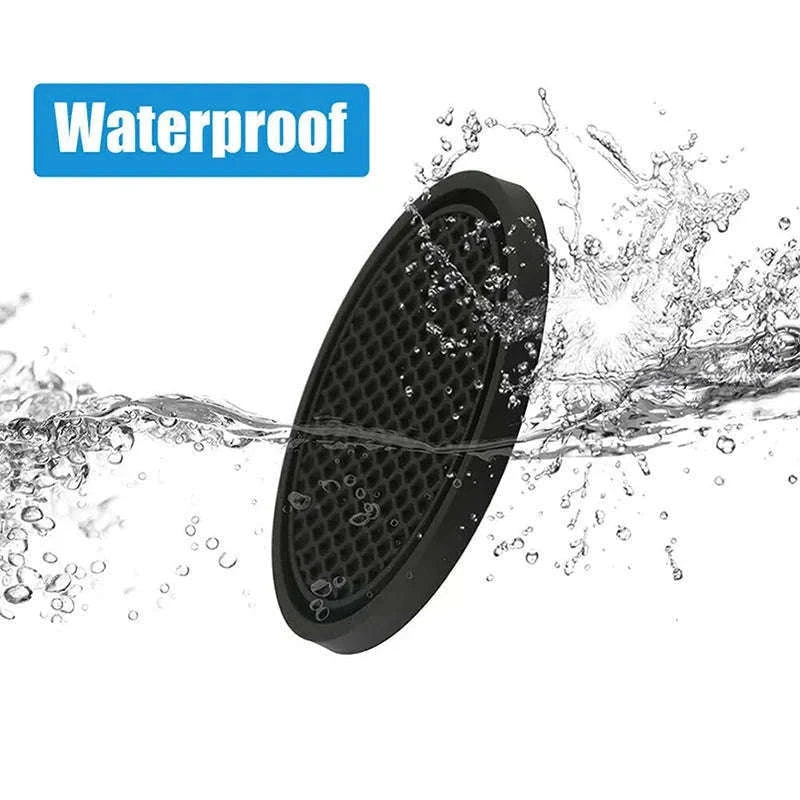 2-Piece Universal Anti-Slip Car Cup Coasters, 7 cm, TPU, Waterproof-black