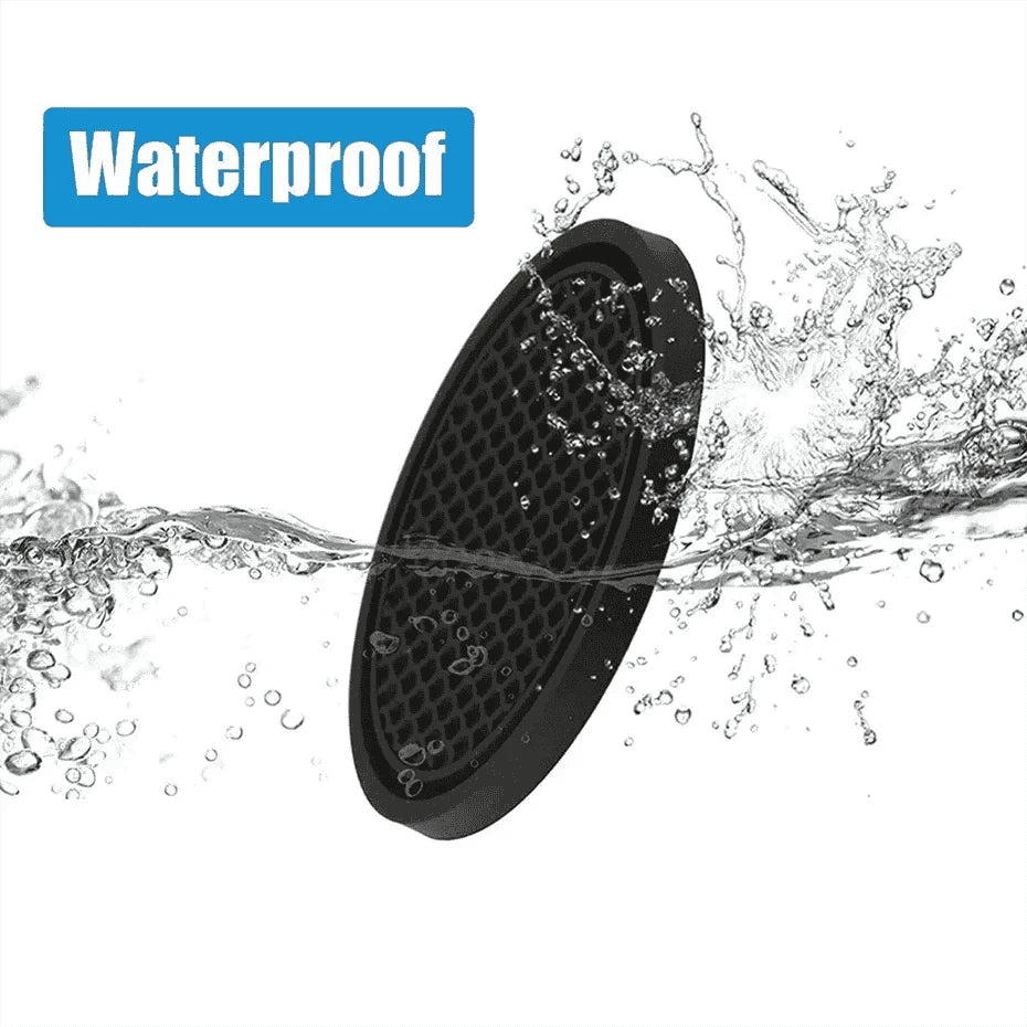 2-Piece Universal Anti-Slip Car Cup Coasters, 7 cm, TPU, Waterproof-black