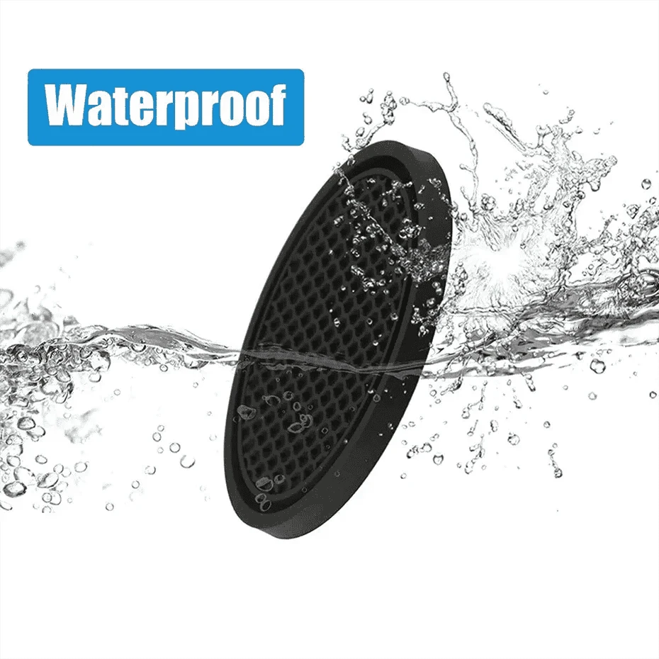 2-Piece Universal Anti-Slip Car Cup Coasters, 7 cm, TPU, Waterproof-black