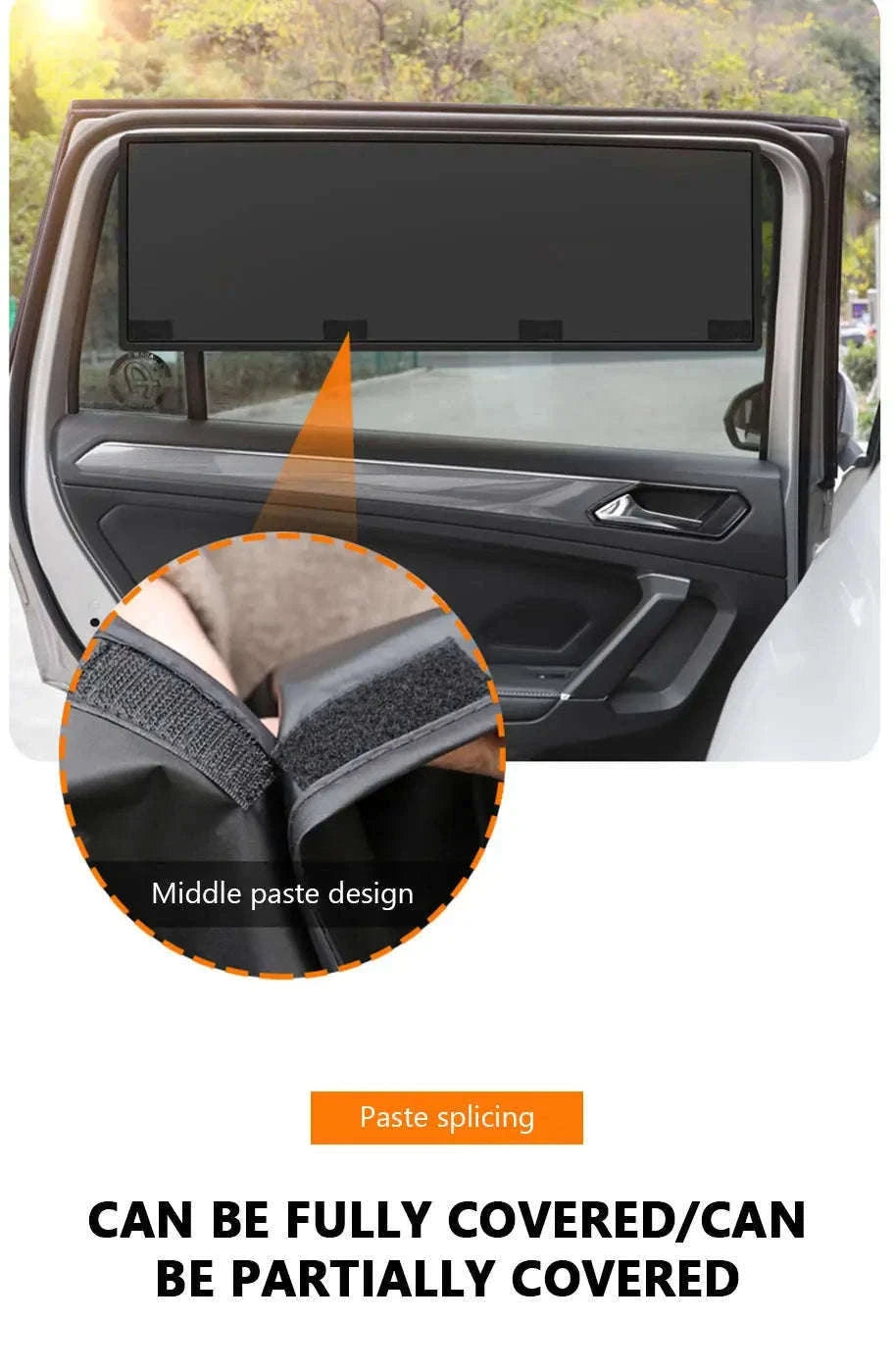 2-Section Magnetic Car Side Window Sun Shade-Rear window-1pc