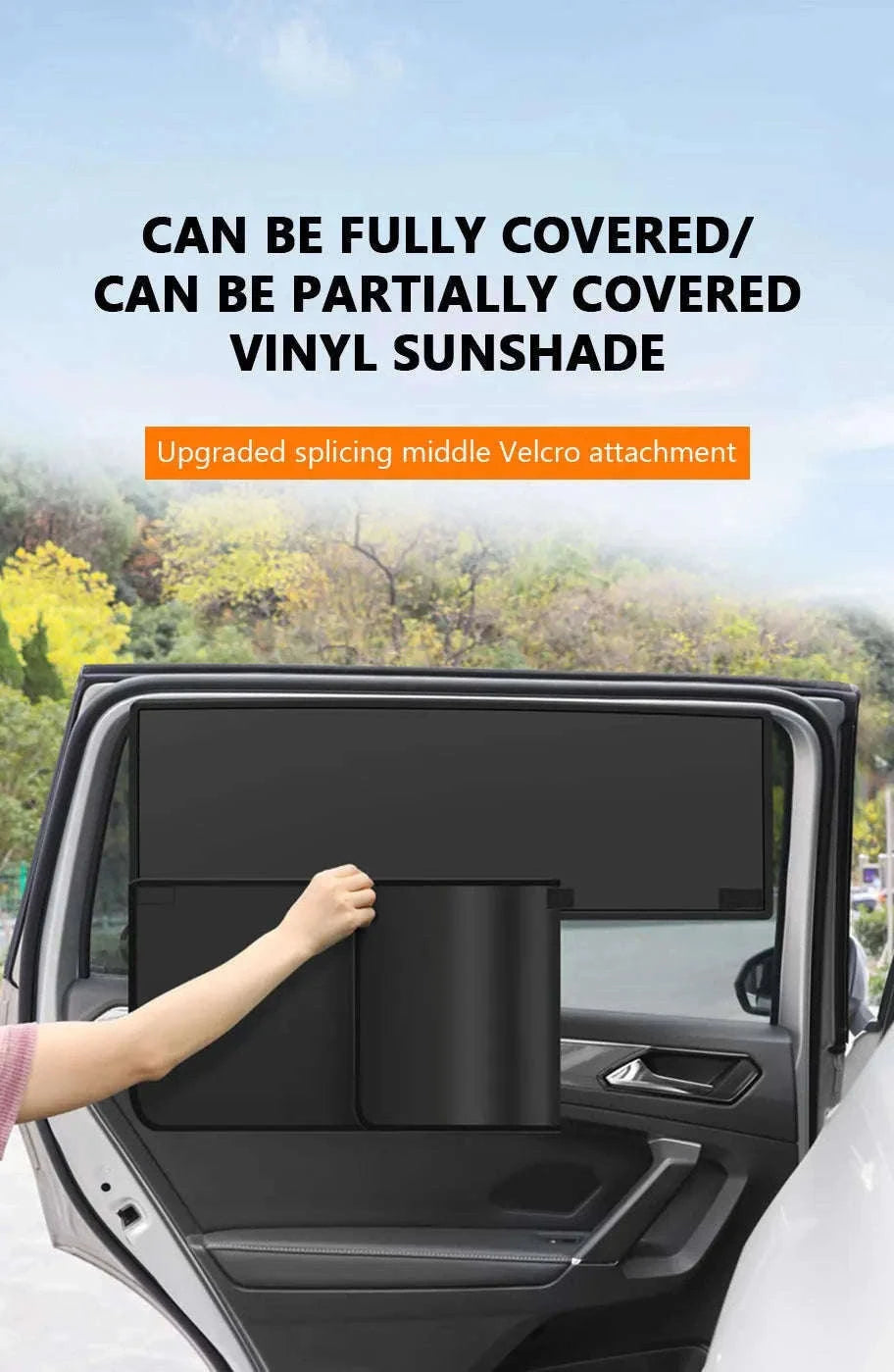 2-Section Magnetic Car Side Window Sun Shade-Rear window-1pc