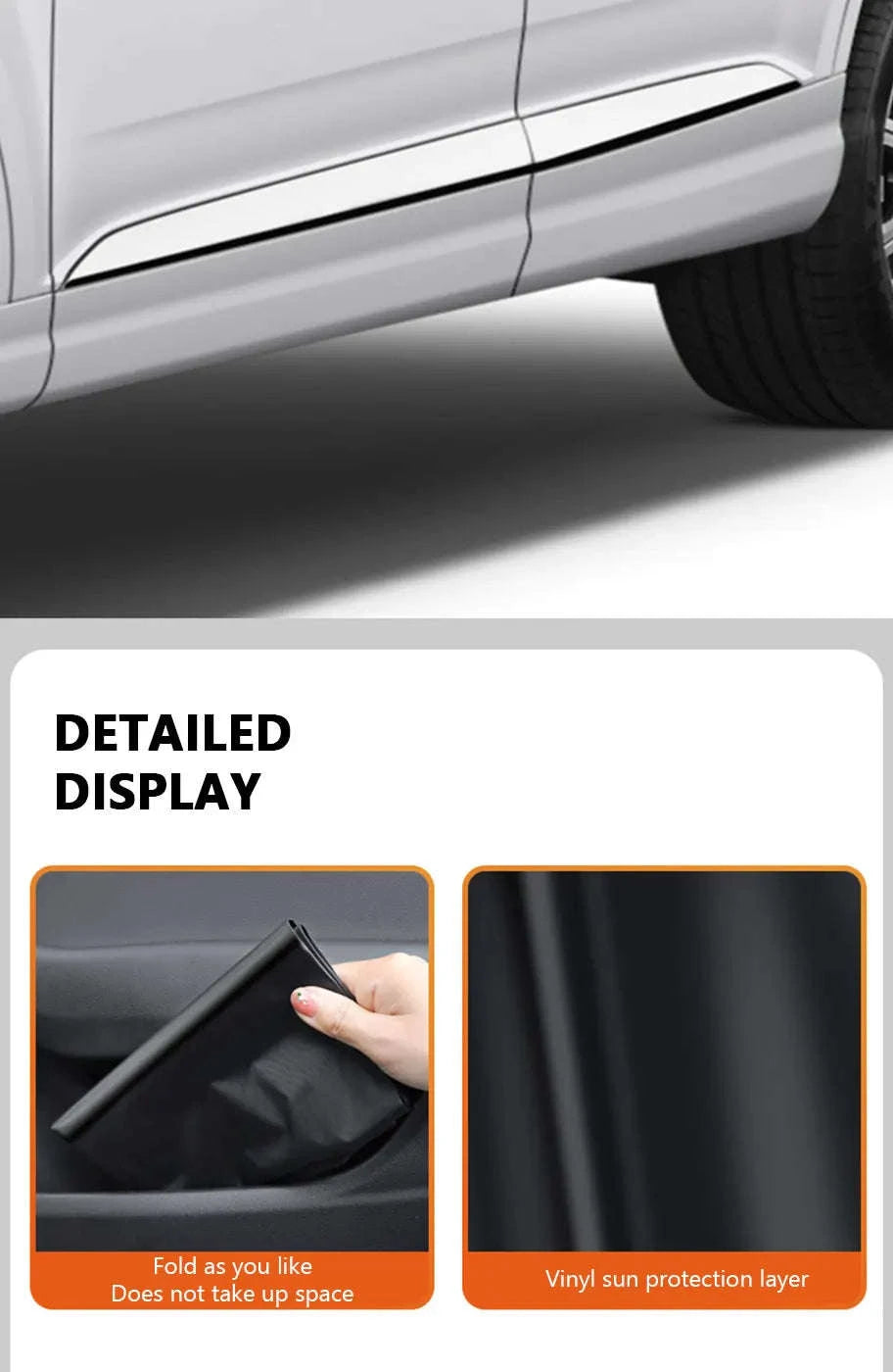 2-Section Magnetic Car Side Window Sun Shade-Rear window-1pc