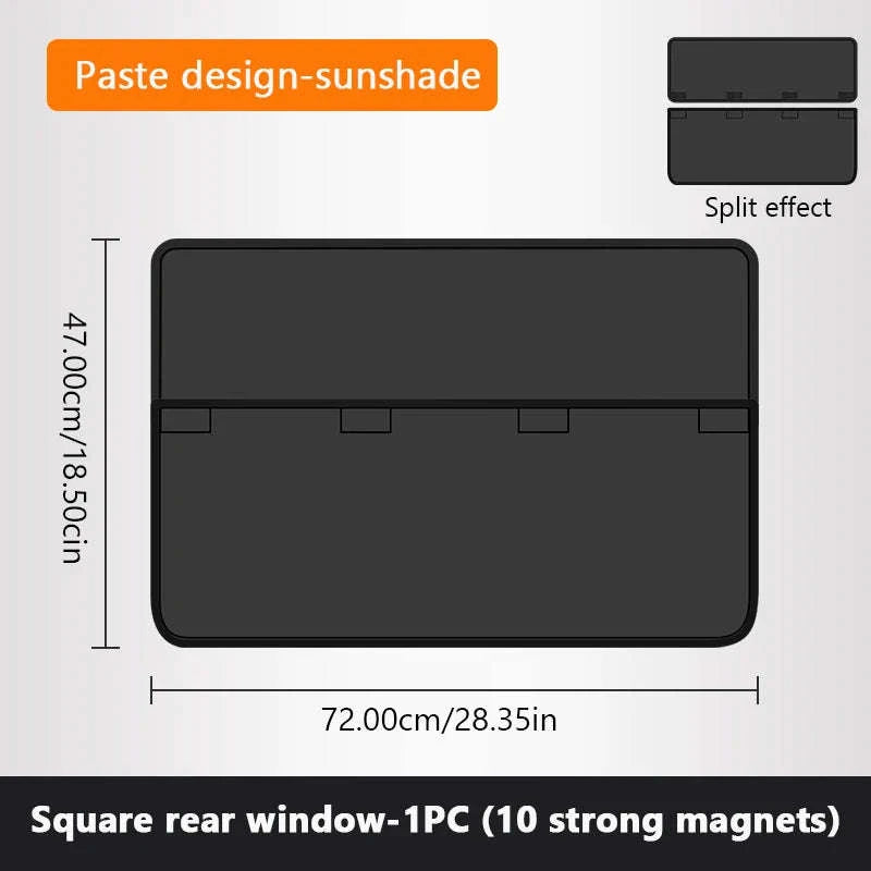 2-Section Magnetic Car Side Window Sun Shade-Rear window-1pc