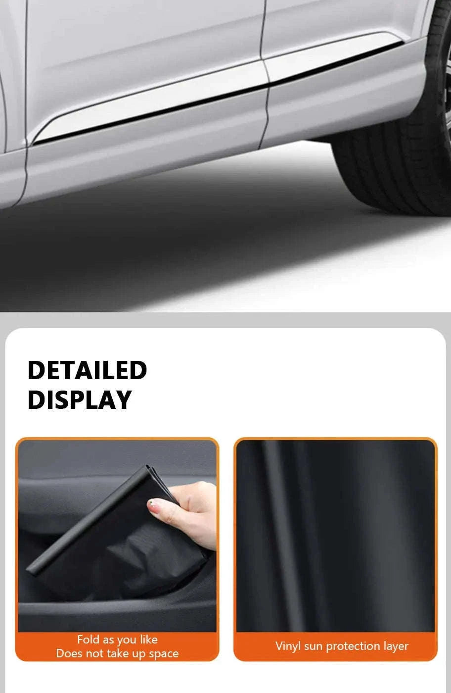 2-Section Magnetic Car Side Window Sun Shade-Rear window-1pc