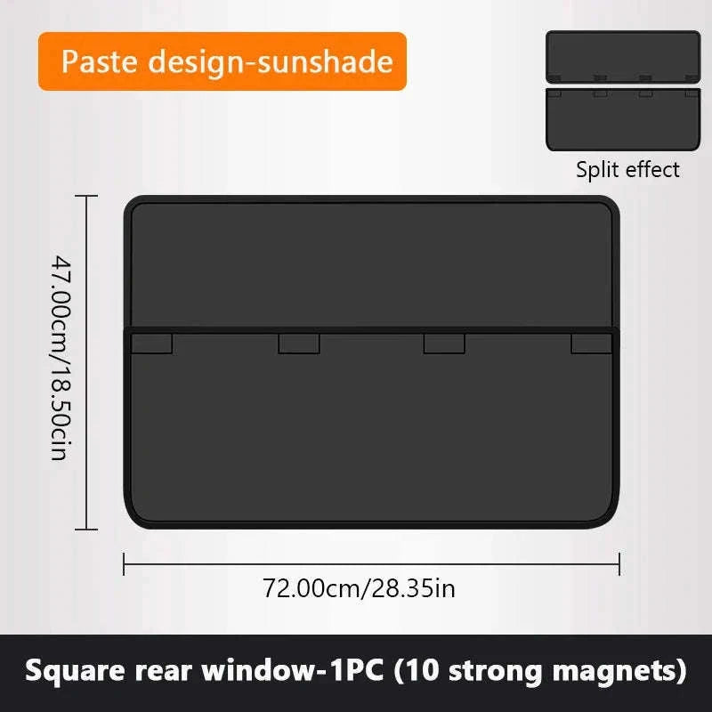 2-Section Magnetic Car Side Window Sun Shade-Rear window-1pc
