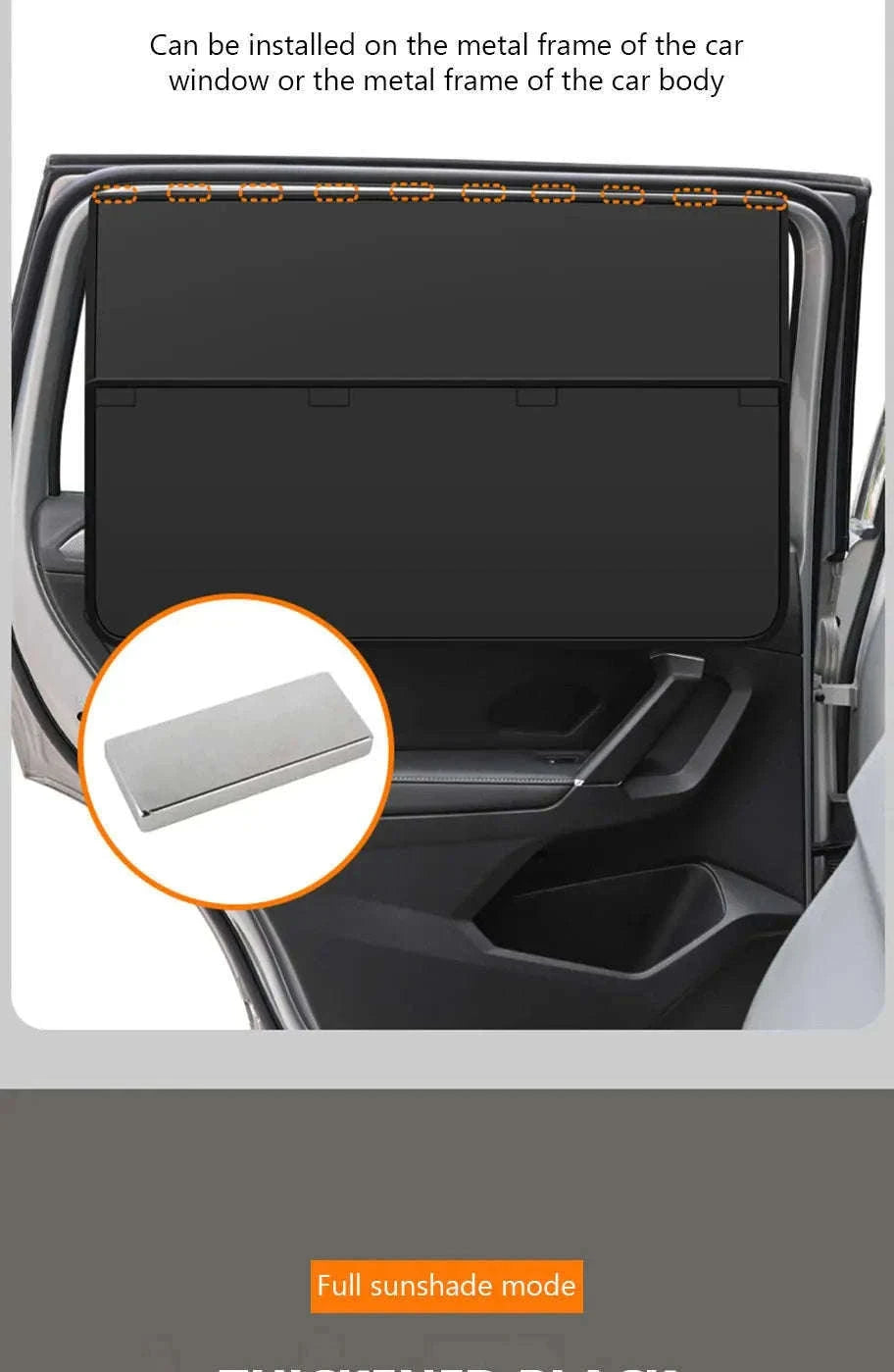 2-Section Magnetic Car Side Window Sun Shade-Rear window-1pc