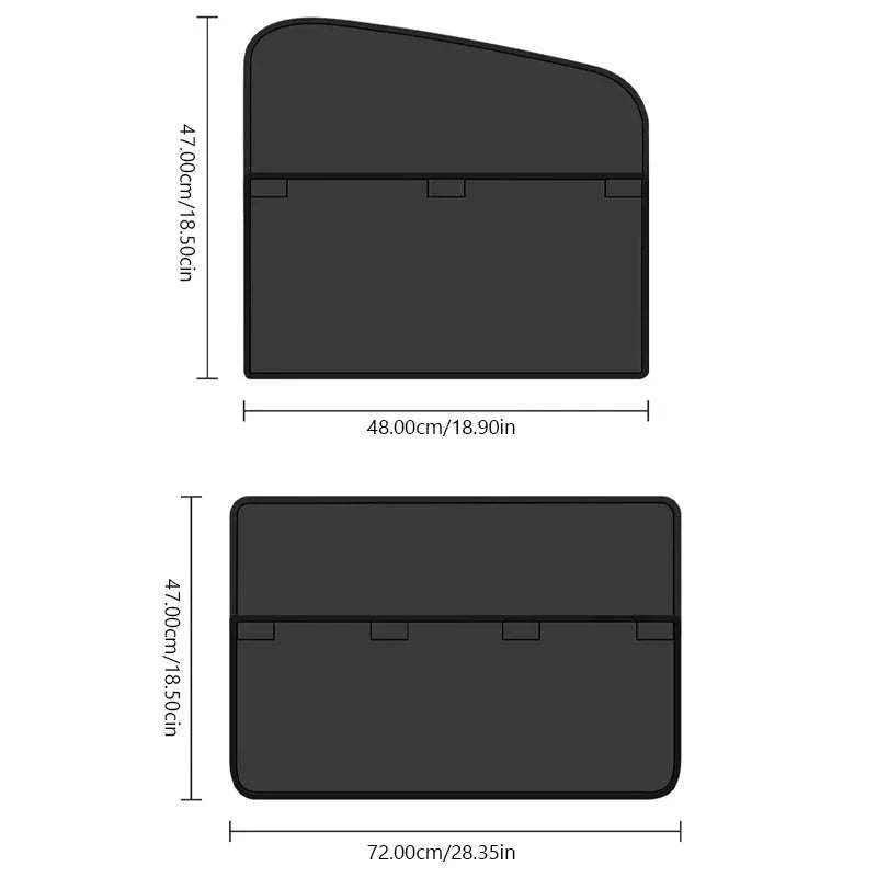 2-Section Magnetic Car Side Window Sun Shade-Rear window-1pc