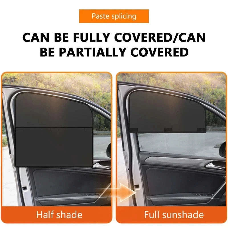 2-Section Magnetic Car Side Window Sun Shade-Rear window-1pc