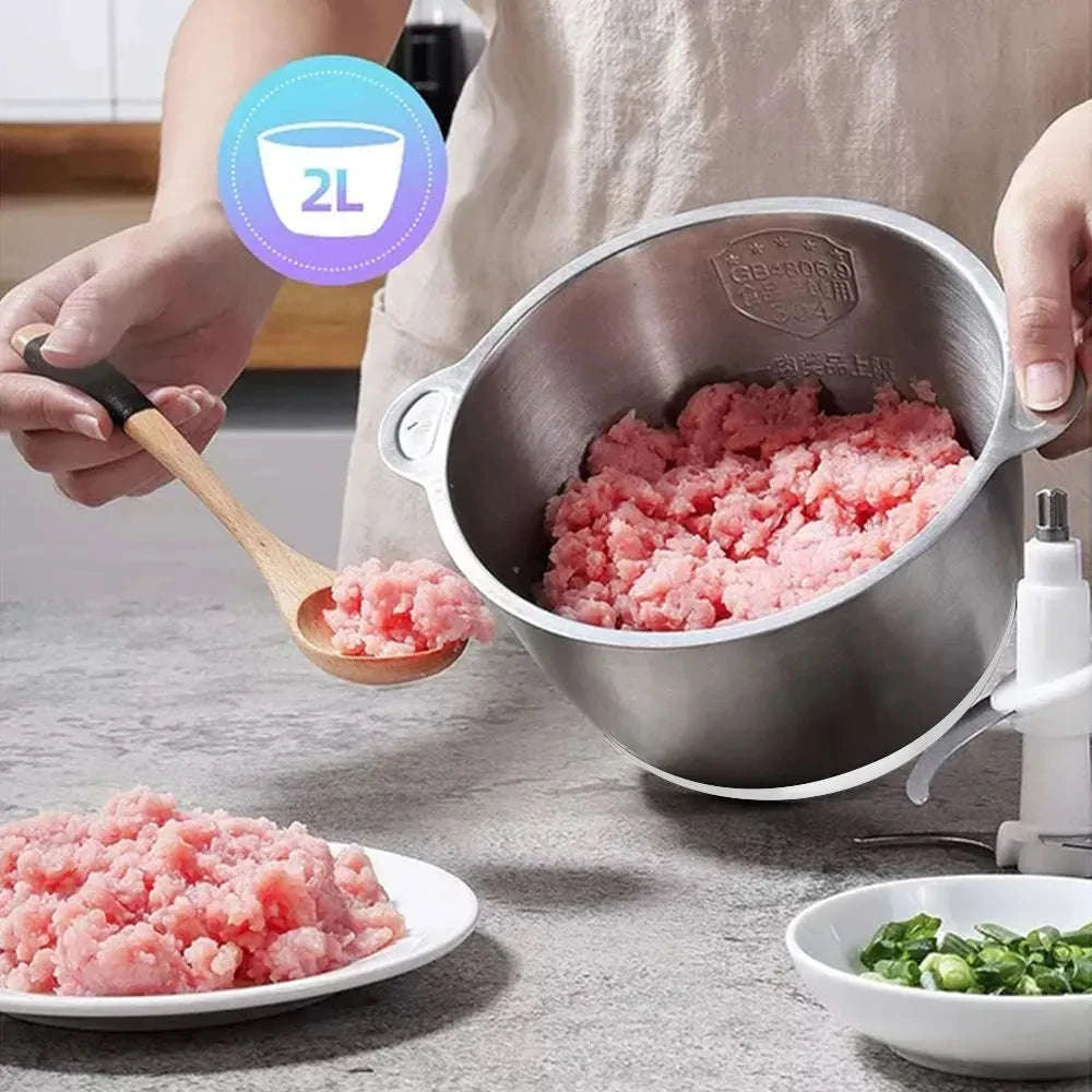 2-Speed 500W Stainless Steel 2L Electric Chopper-Standard Extra Knife / 110 V / United States|US