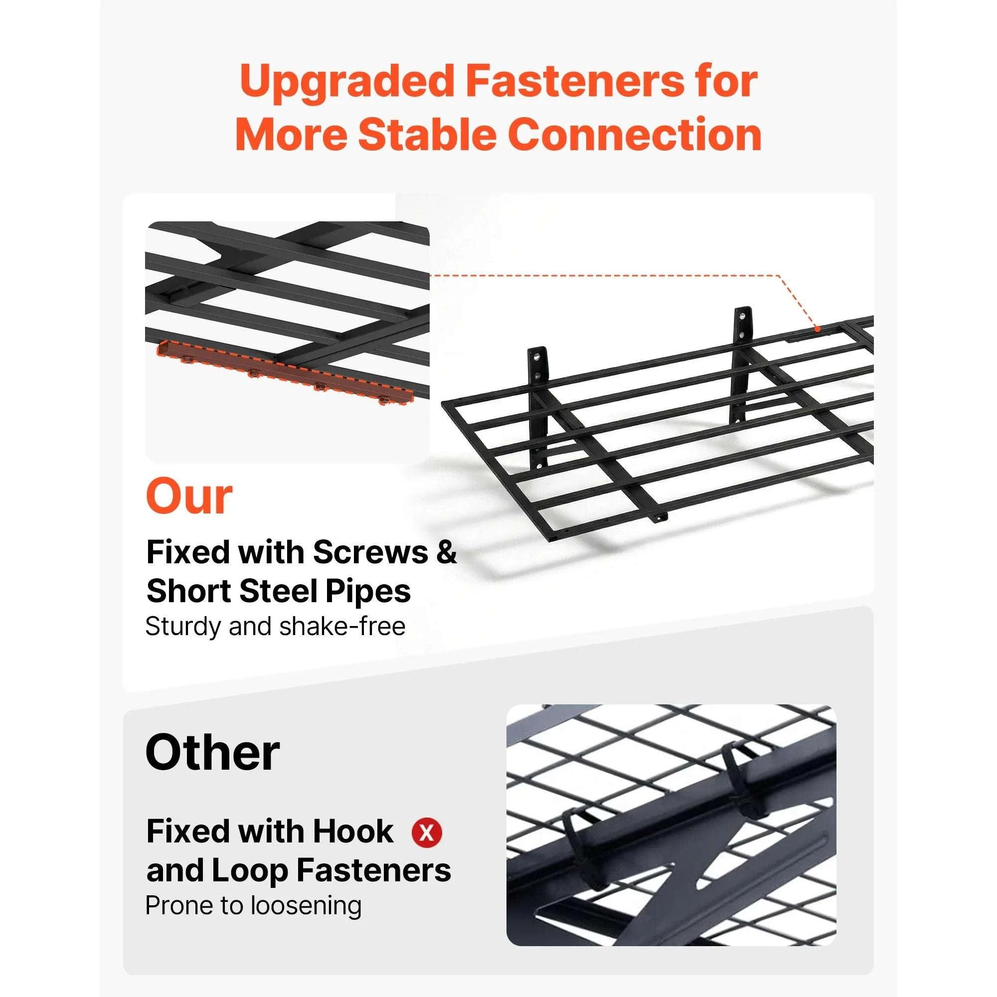 2-Tier Garage Wall Shelving 24x72in Steel Rack 800 lbs Capacity-24x72inch / United States