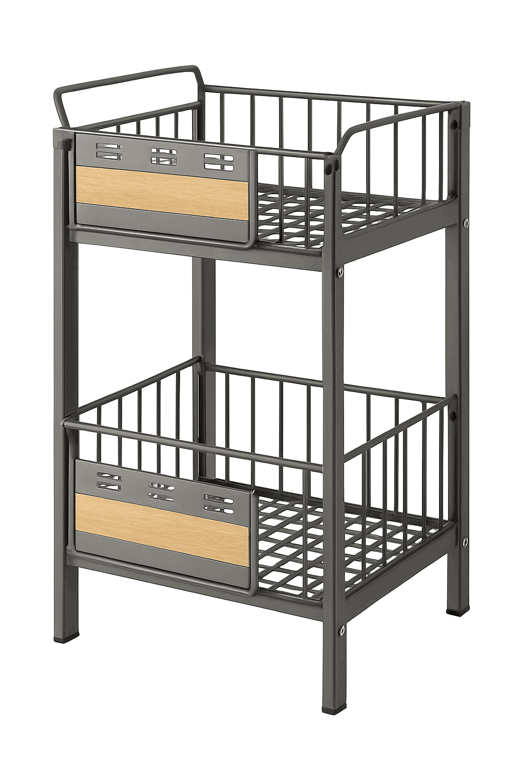 2-Tier Pull-Out Under Sink Storage Rack with Silent Sliding Drawers-2pcs / france