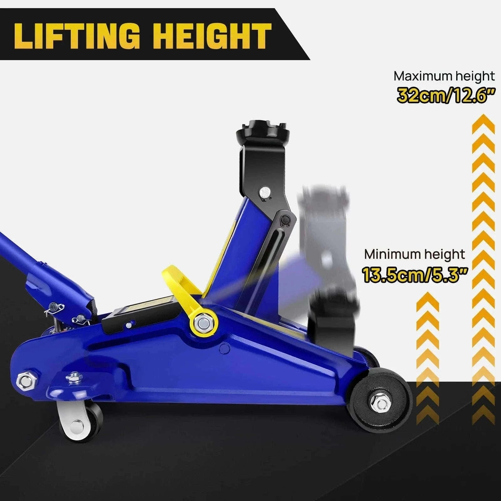 2 Ton Hydraulic Floor Jack & Stand Combo for Garage Repairs-Blue / UNITED KINGDOM