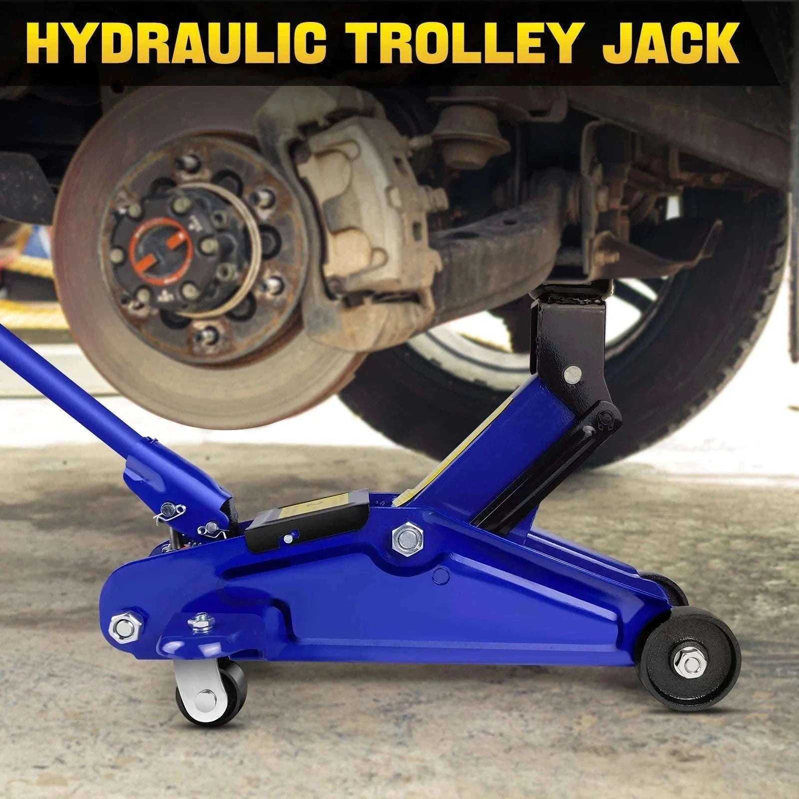 2 Ton Hydraulic Floor Jack & Stand Combo for Garage Repairs-Blue / UNITED KINGDOM