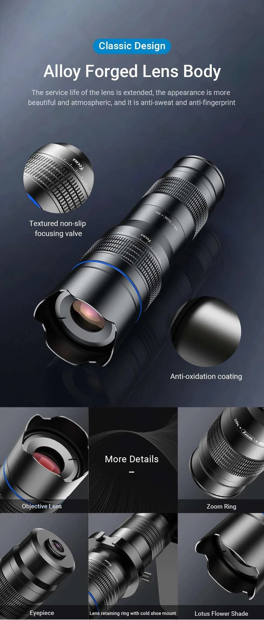 20-40x Zoom Smartphone Telephoto Lens with Tripod Kit-zoom lens kit