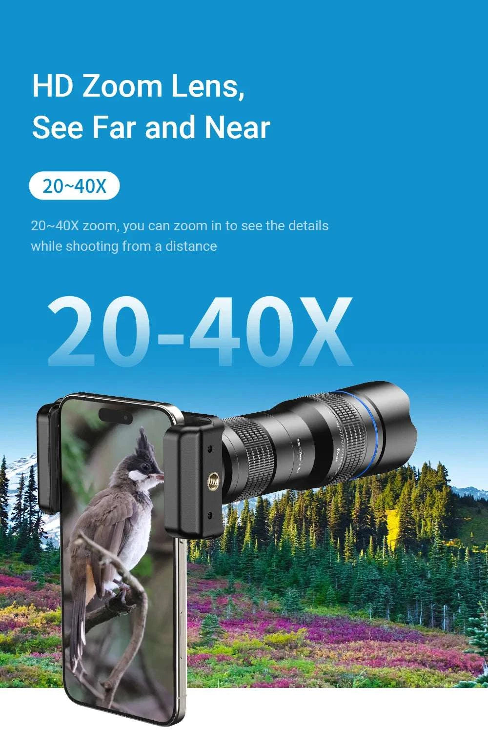 20-40x Zoom Smartphone Telephoto Lens with Tripod Kit-zoom lens kit