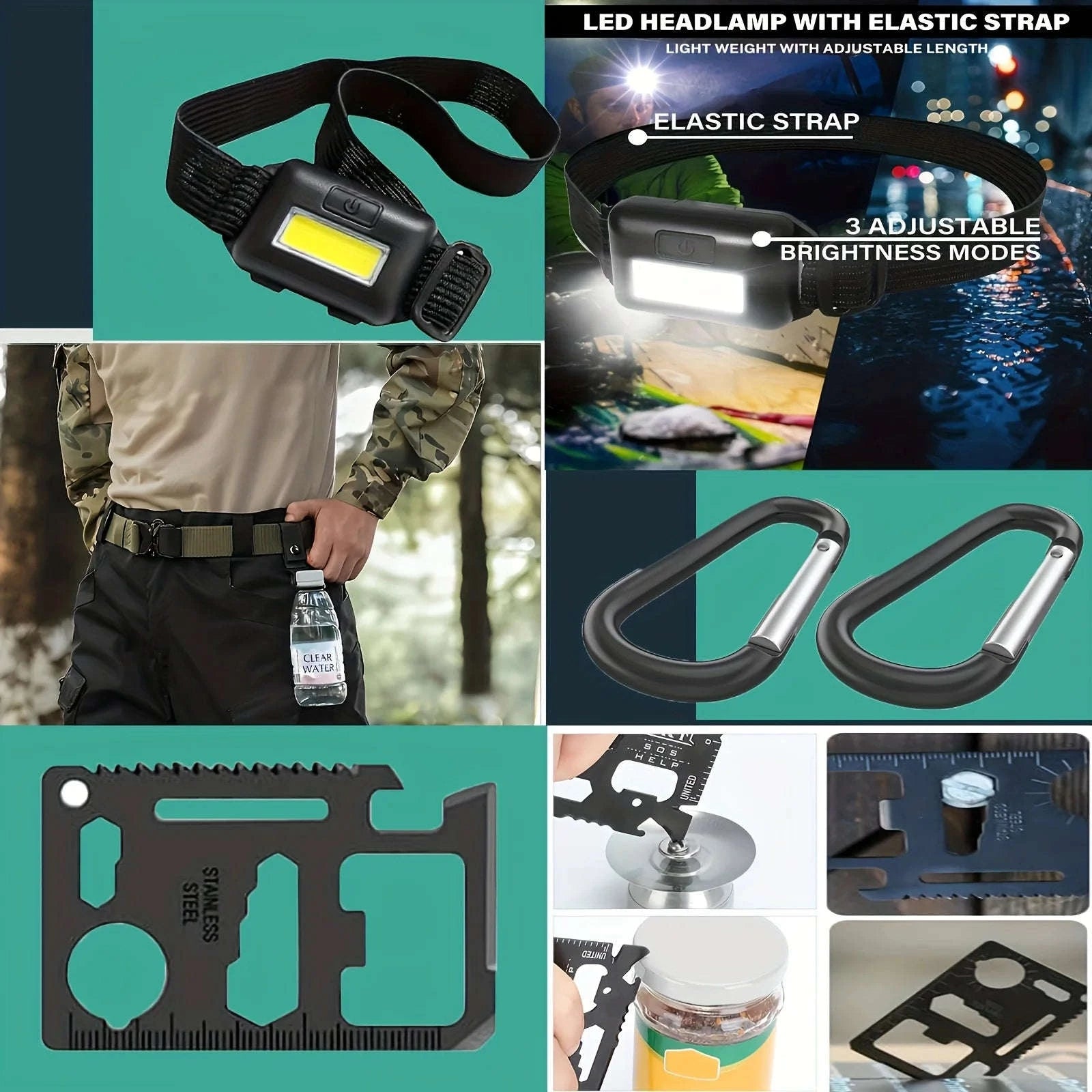 20-in-1 Survival Gear Kit for Camping, Hiking & Emergencies-United States