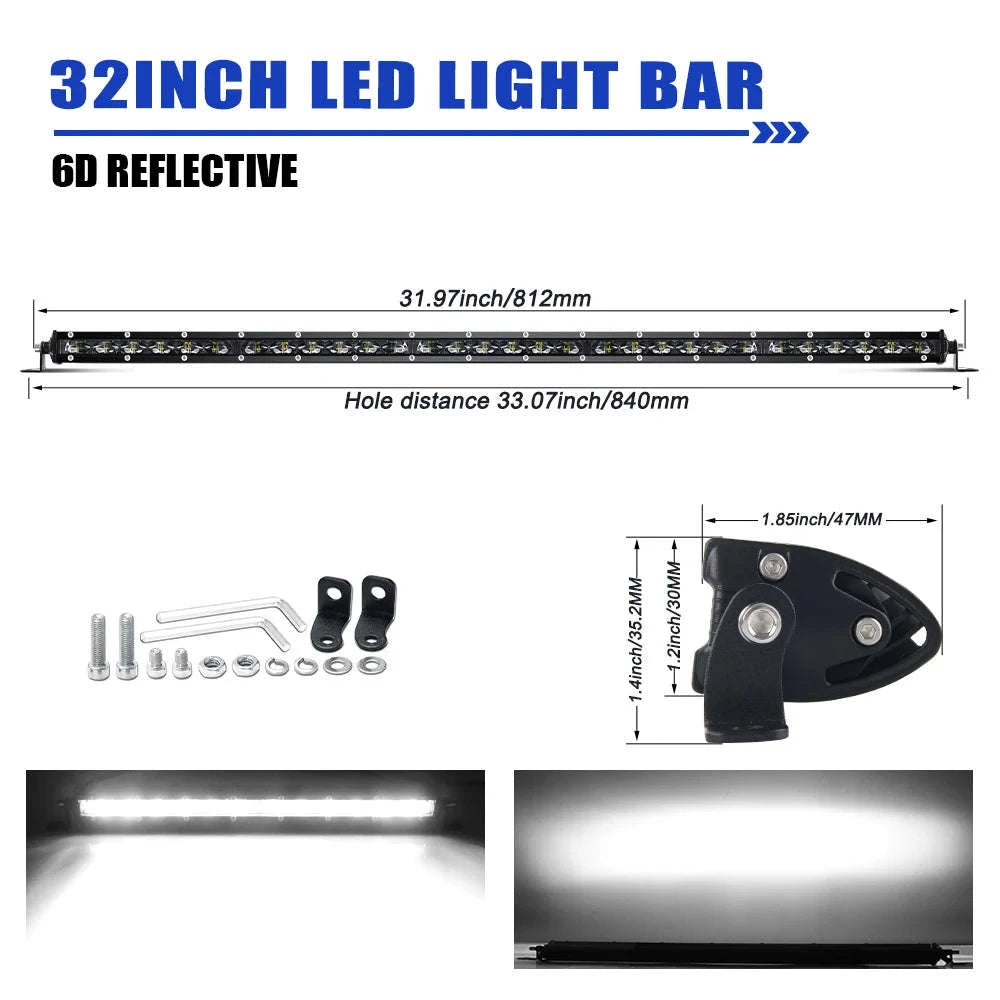 20 Inch 6D Slim LED Light Bar 6500K IP68-50inch 6000K