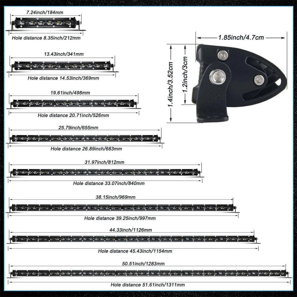 20 Inch 6D Slim LED Light Bar 6500K IP68-50inch 6000K