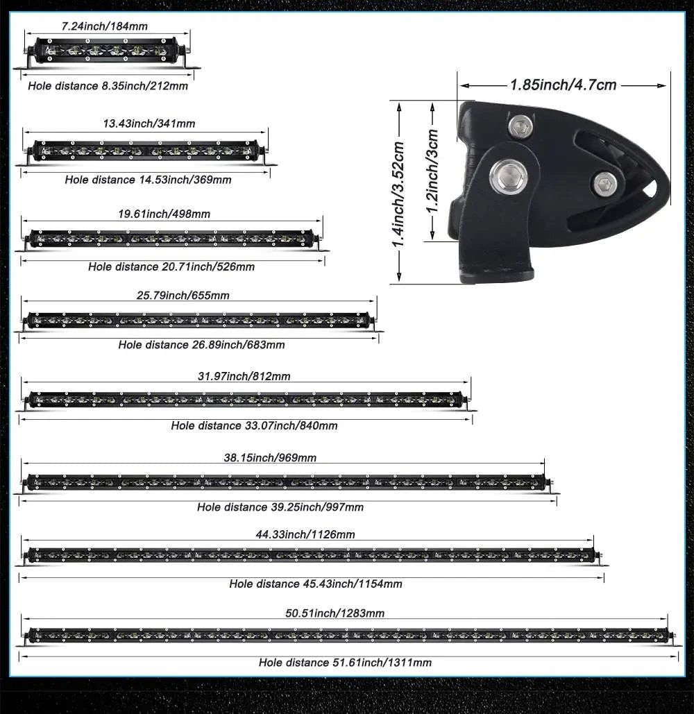 20 Inch 6D Slim LED Light Bar 6500K IP68-50inch 6000K