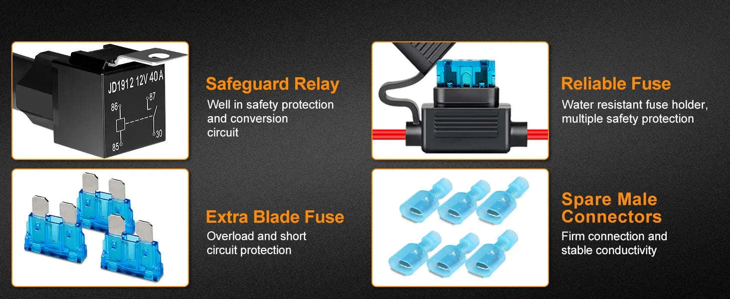 20 Inch LED Light Bar and 2 x 4 Inch LED Light Pods, 100W, 24000LM, 6500K, Waterproof Combo Beam-Default Title
