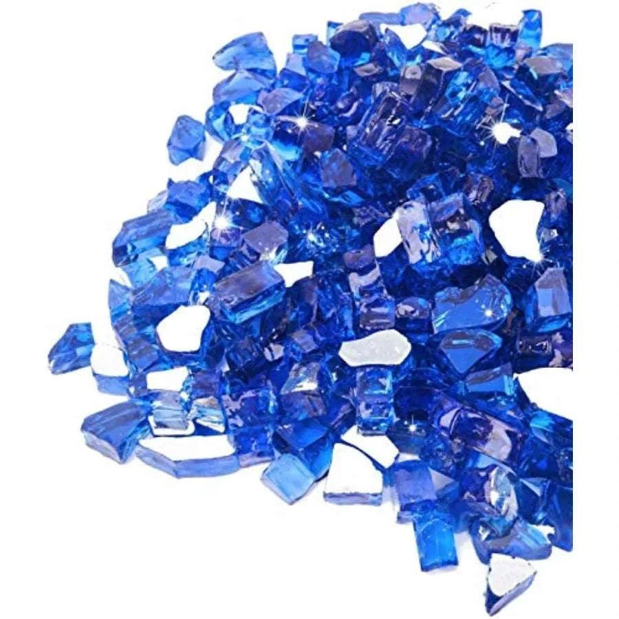 20 lb Reflective Fire Glass 1/2-Inch for Propane Fire Pit-United States / CobaltBlue