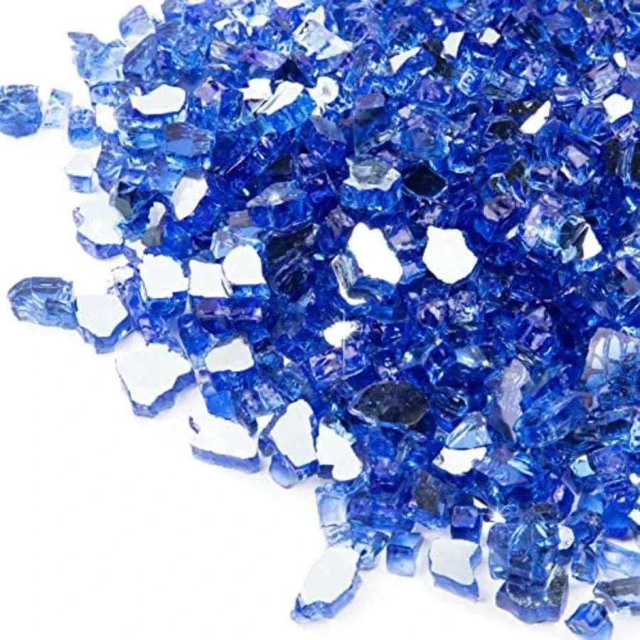 20 lb Reflective Fire Glass 1/2-Inch for Propane Fire Pit-United States / CobaltBlue