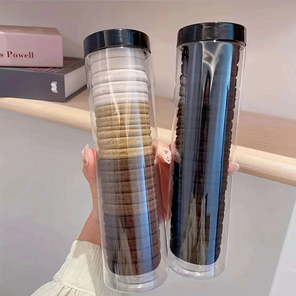 20-Pack High Elastic French Style Hair Rings-Dark color