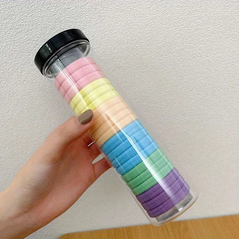 20-Pack High Elastic French Style Hair Rings-Dark color