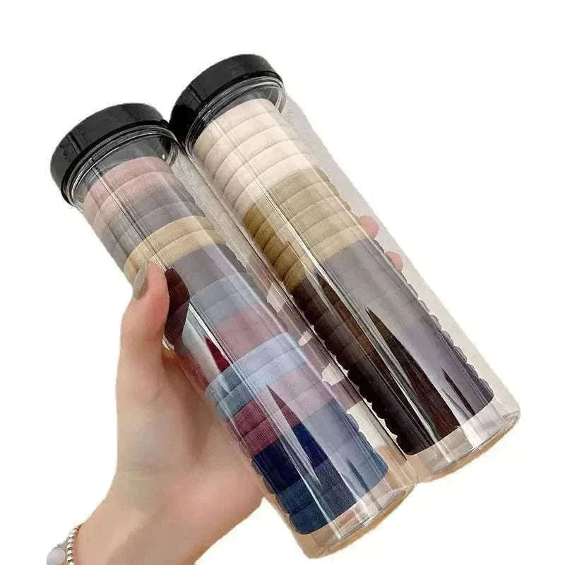 20-Pack High Elastic French Style Hair Rings-Dark color