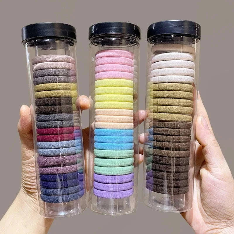 20-Pack High Elastic French Style Hair Rings-Dark color