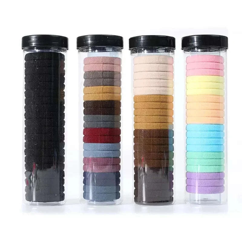 20-Pack High Elastic French Style Hair Rings-Dark color