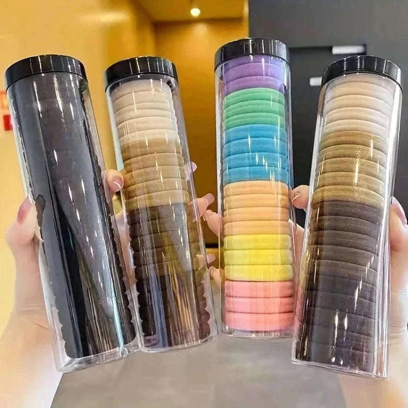 20-Pack High Elastic French Style Hair Rings-Dark color