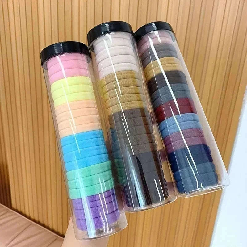20-Pack High Elastic French Style Hair Rings-Dark color