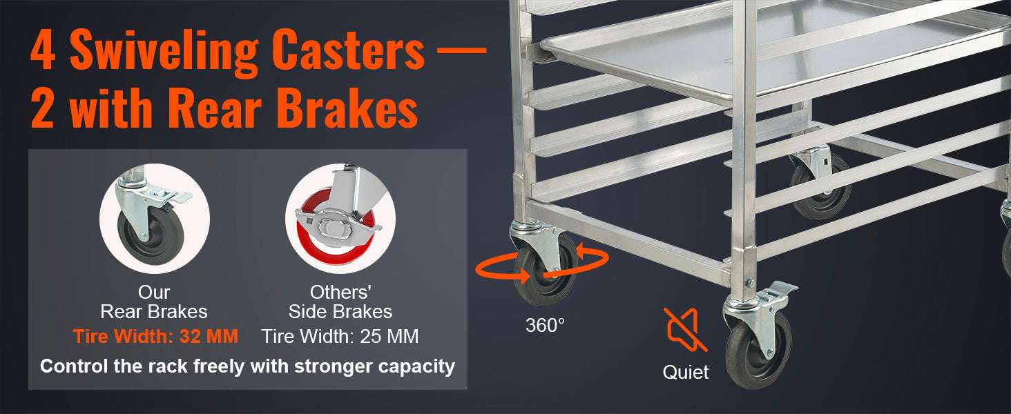 20-Tier Commercial Bun Pan Rack with Wheels Aluminum Bakery Trolley-20-Tier / spain