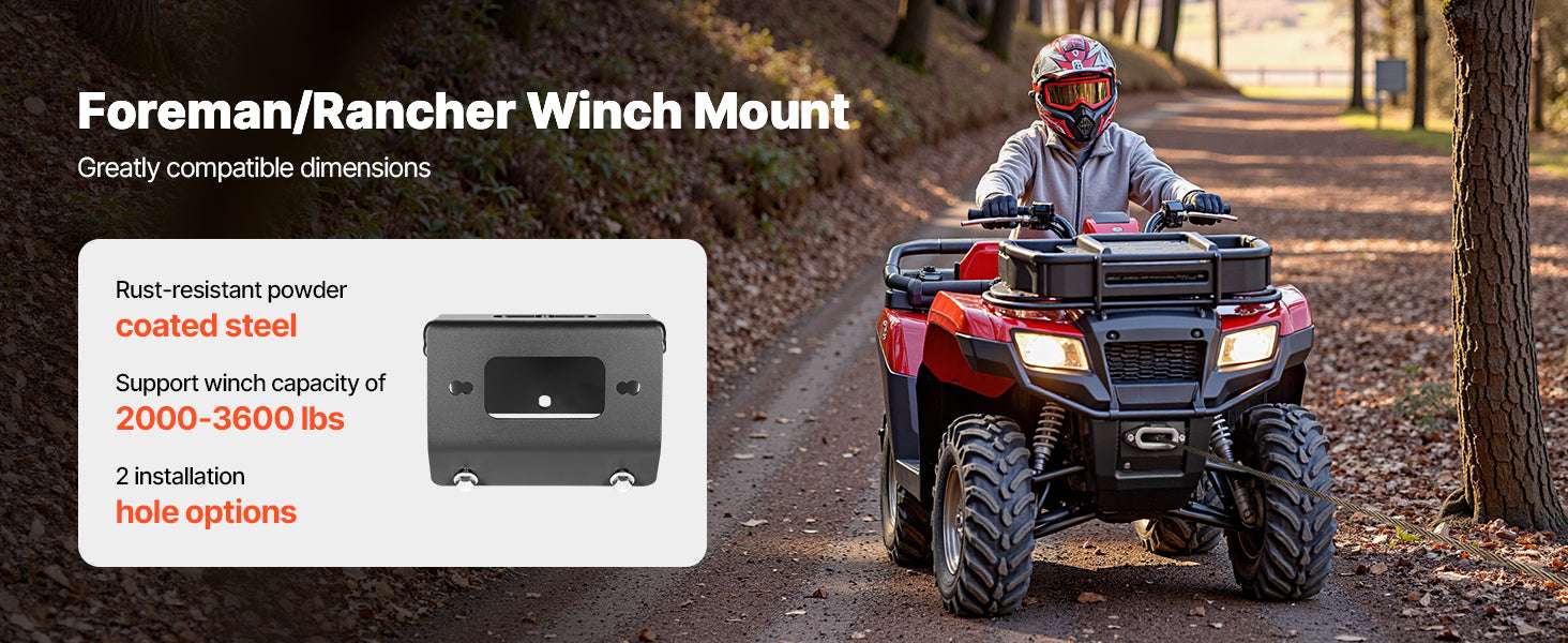2000–3600 lbs Winch Hitch Mount for ATV Recovery and Towing-