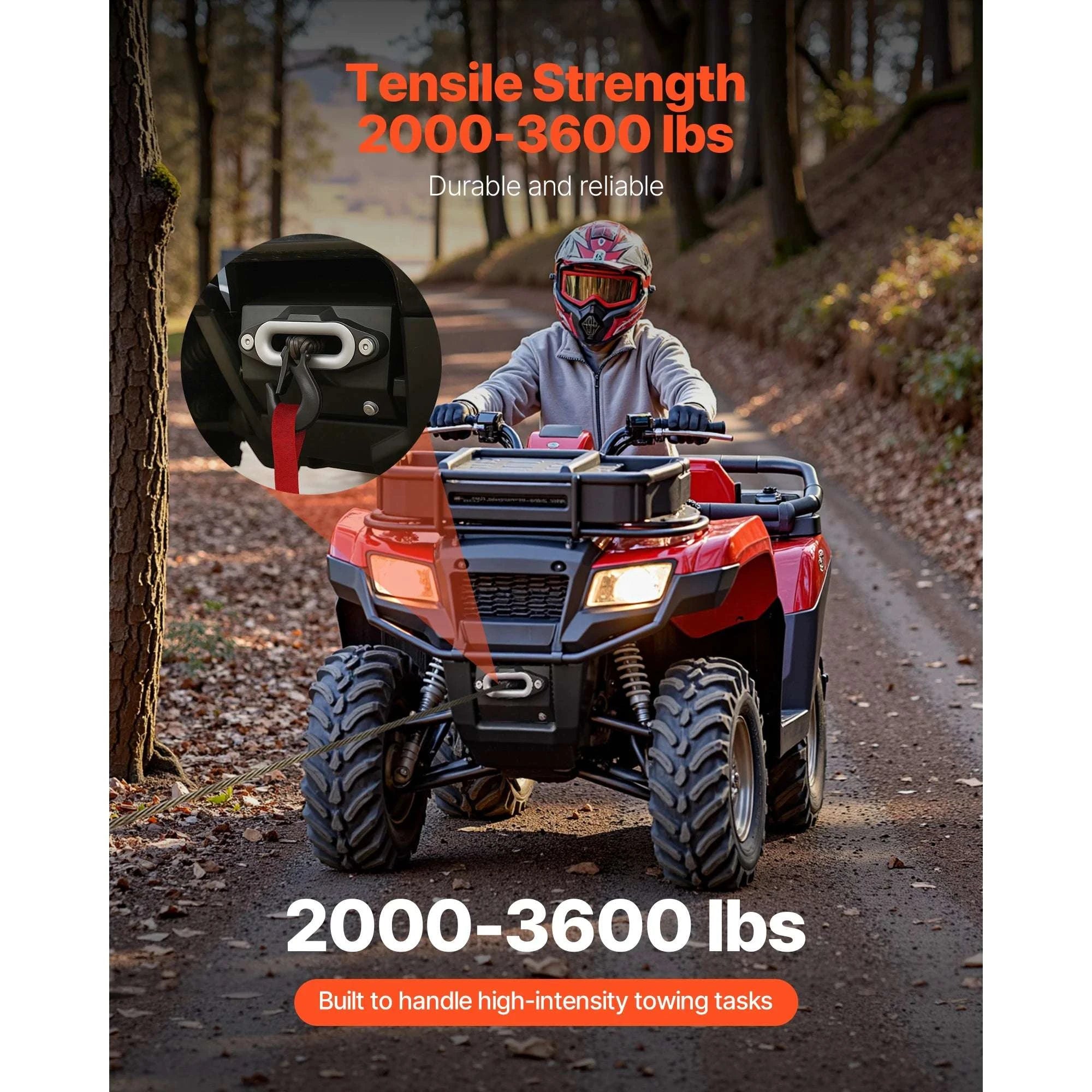 2000–3600 lbs Winch Hitch Mount for ATV Recovery and Towing-